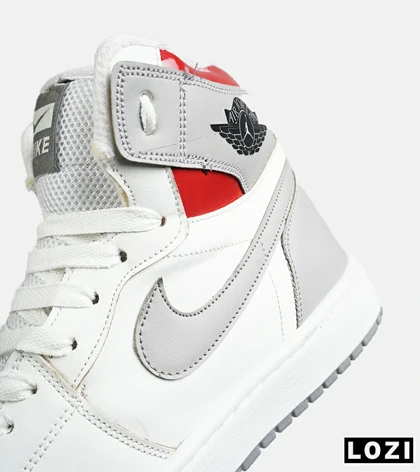 کفش کتانی مردانه و زنانه ساق‌دار سفید طوسی قرمز NIKE jordan 1 مدل 8344