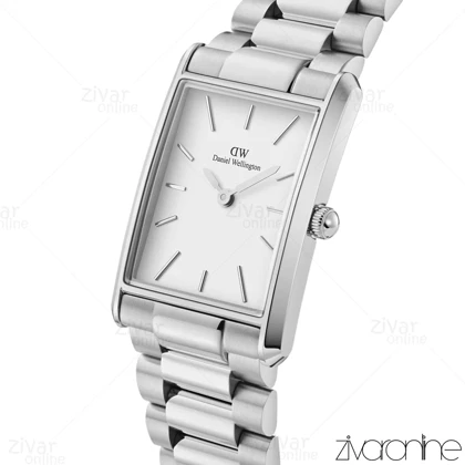 ساعت دنیل ولینگتون زنانه Bound مستطیلی سیلور ایندکس خطی 105485