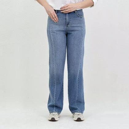 شلوار جین زنانه آبی متوسط seline
