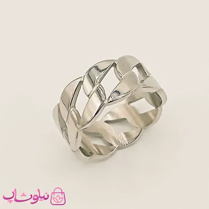 انگشتر زنانه استیل طرح کارتیه نقره ای