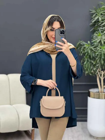 مانتو دکمه مخفی بغل چاک