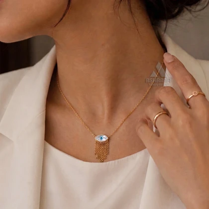 گردنبند چشم نظر Evil Eye Chain Fringe Necklace G