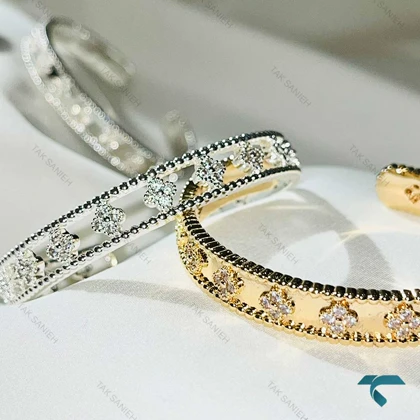 دستبند ونکلیف طرح طلا VanCleef-8522-L