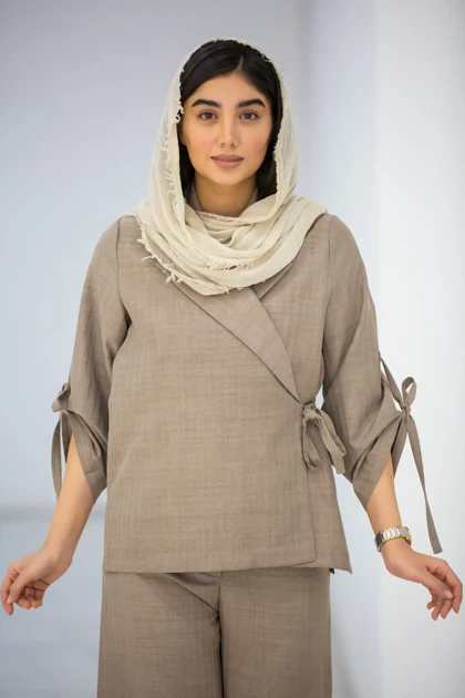 کت زنانه استریپ بغل بندی