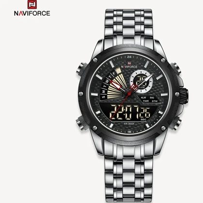 ساعت دیجیتال دو زمانه مردانه اورجینال نیویفورس Naviforce NF 9205