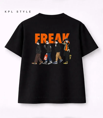 تیشرت باکسی یونیسکس طرح FREAK کد 1375