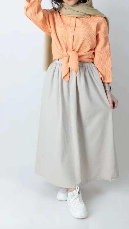 دامن چین‌دار لینن