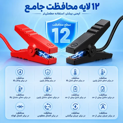 جامپ استارتر، پمپ باد، پاوربانک و چراغ قوه PowerFul مدل S3