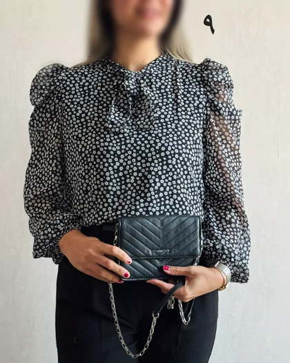 شومیز حریر آستین پفی 6