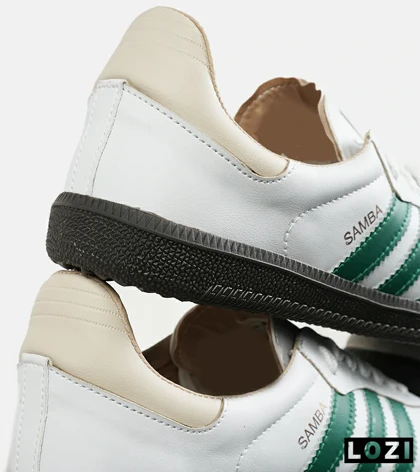 کفش کتانی مردانه و زنانه سفید سبز ADIDAS Samba