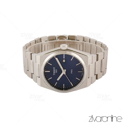 ساعت تیسوت مردانه PRX نقره ای صفحه سرمه ای 105473