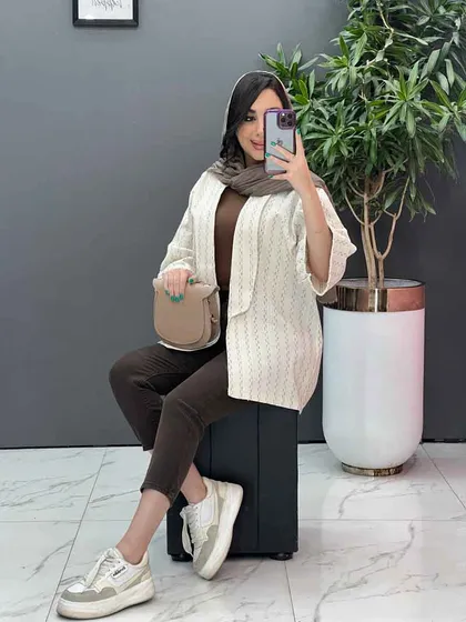 مانتو کوک دوزی آستین پاکتی