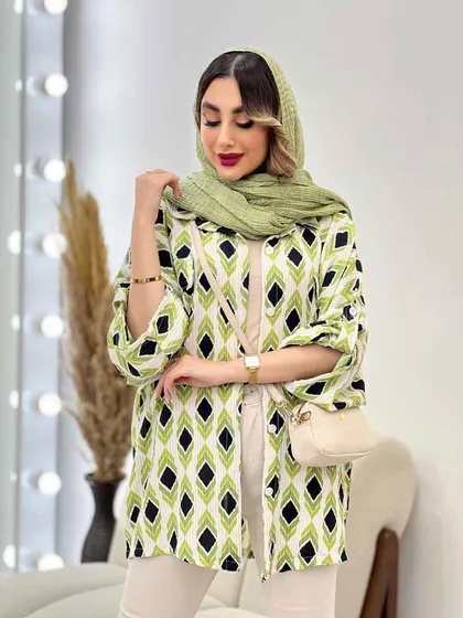 شومیز طرح لوزی دو جیب پاکتی