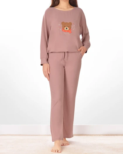 تیشرت و شلوار بلند تدی زنانه