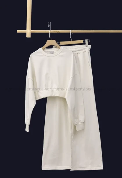 ست کراپ دورس شلوار رنگی کد1004915