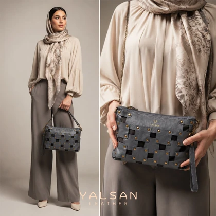 کیف دوشی و دستی زنانه چرم یلسان مدل کمند کد004-BS