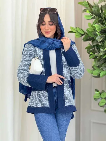 مانتو جین نواردوزی جیب سگک