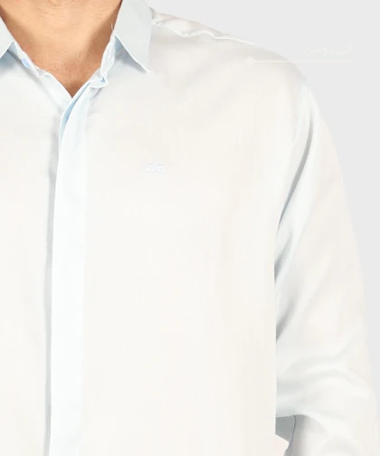 پیراهن مردانه آستین بلند دکمه مخفی 0372