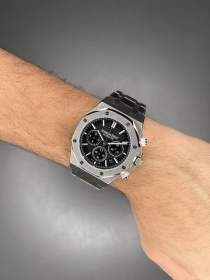 ساعت مچی اودمار پیگه کورنوگراف سیلور صفحه مشکی Audemars Piguet