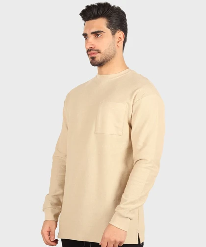 تیشرت آستین بلند مردانه بافت ریز 5294
