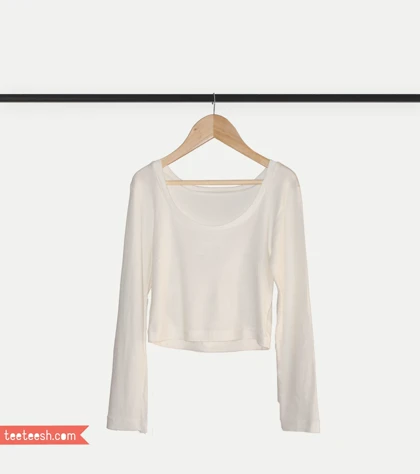 کراپ یقه پشت‌باز شیری