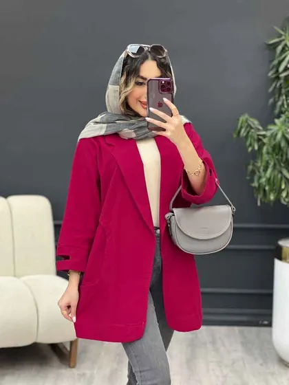 مانتو سر آستین چاک جیب نما