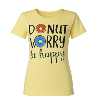 تیشرت زنانه ویسکوز طرح دونات