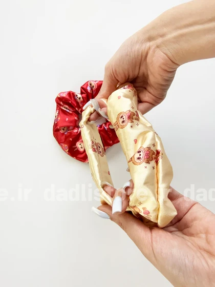 کش مو اسکرانچی ساتن طرح لبوبو