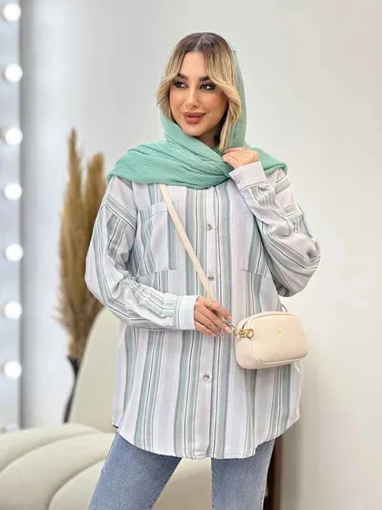 شومیز راه راه دو جیب