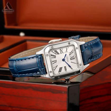 ساعت زنانه کارتیه بند چرمی Cartier Santos-Dumont SDB28