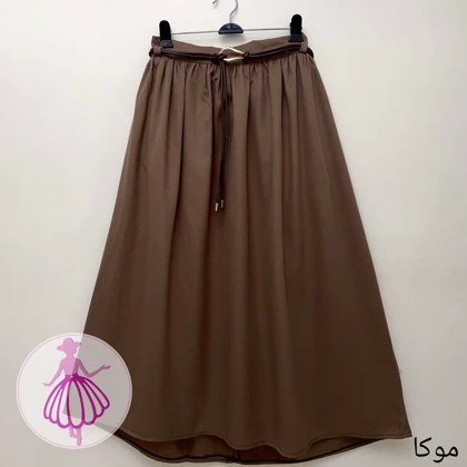 دامن کتان کجراه پرچین بلند در رنگبندی متنوع