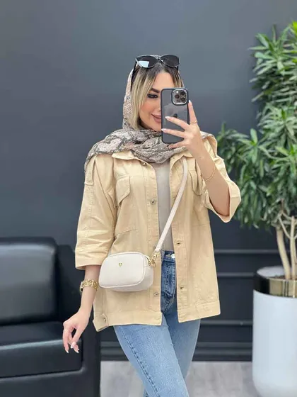 مانتو سرشانه پاگن دو جیب