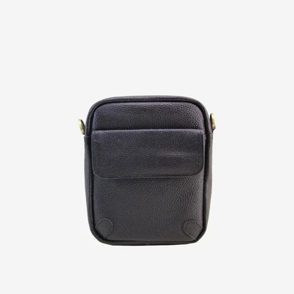 کیف دوشی چرم مردانه مشکی مدل d021F