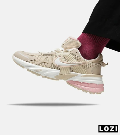 کفش کتانی زنانه کرم صورتی Nike cushlon مدل 5190