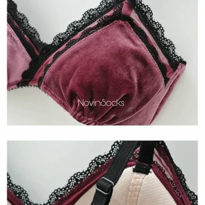 ست شورت و سوتین مخمل سایز 70