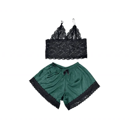 ست نیم‌تنه گیپور و شلوارک مدل 117