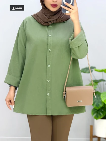 شومیز مانتویی لینن جیلان کد 20145513