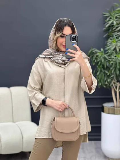 مانتو دکمه مخفی بغل چاک