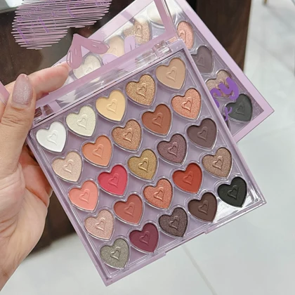 پالت سایه چشم 25 رنگ قلبی دودوگرل DoDo Girl Love Story Eyeshadow Palette