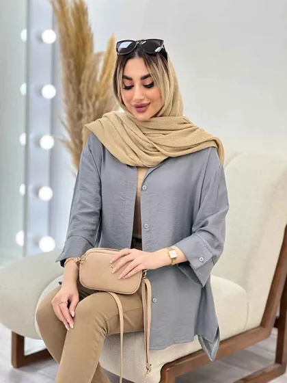 مانتو جلو دکمه بغل چاک