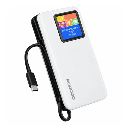 پاوربانک و مودم همراه 4G پرودو مدل Travel Router ظرفیت 10000 میلی آمپر ساعت