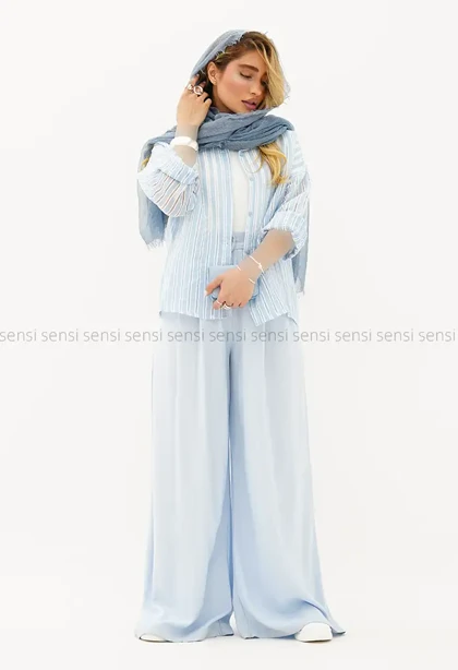 شومیز شیشه ای راه راه کد1005785