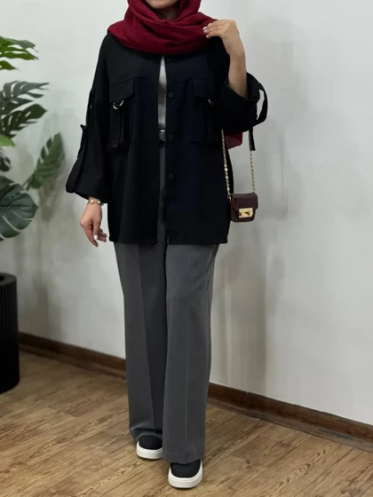 مانتو دکمه دار مارشمالو