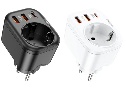 سوکت برق و 2 یو اس بی و 1 تایپ سی هوکو Hoco Multifunctional socket NS3 EU / GER