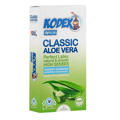 کاندوم کدکس مدل کلاسیک آلوئه ورا 12 عددی