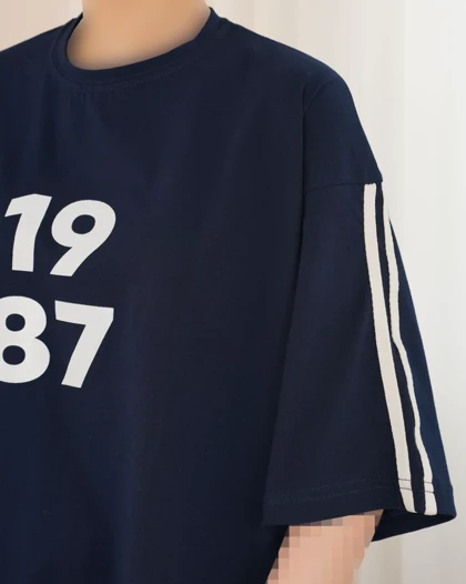 تیشرت باکسی طرح 1987 کد 29251