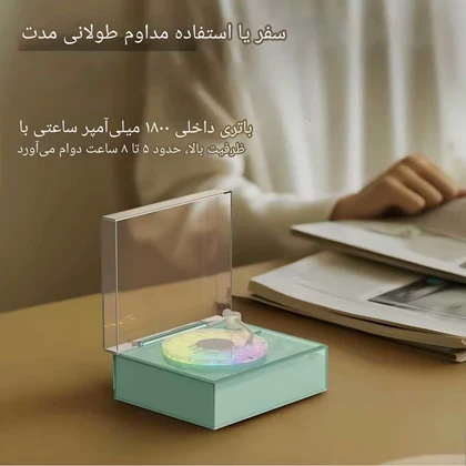 اسپیکر بلوتوثی و چراغ خواب رومیزی شانک‌سیا Round-X08 طرح گرامافون
