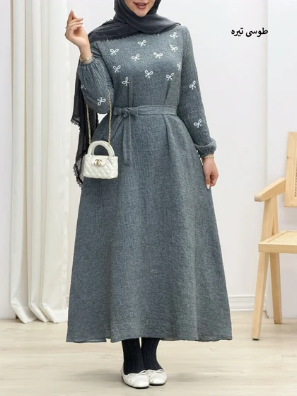 4285-پیراهن گلدوزی پاپیون