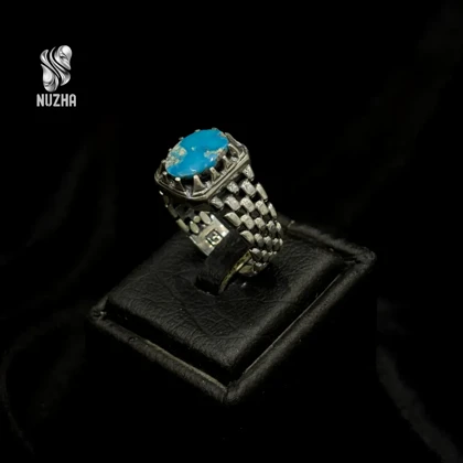 انگشترنقره مردانه فیروزه نیشابورکدaf1030