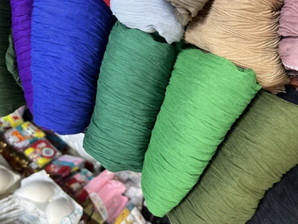 شال پلیسه نخی ساده